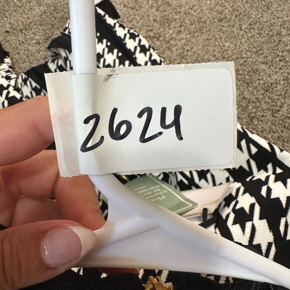 BALMAIN Women's Sleeveless Houndstooth Halterneck Mini Dress Size 46/ US 14 - Picture 15 of 15